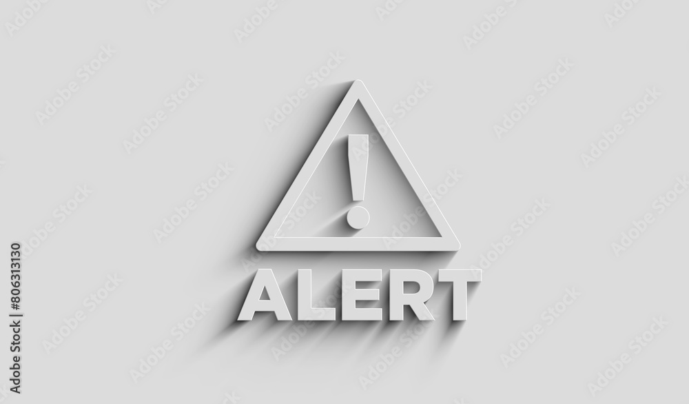 Alert warning symbol digital concept 3d illustration Alert warning symbol digital concept 3d illustration
