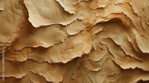 A crumpled brown paper texture background photo
