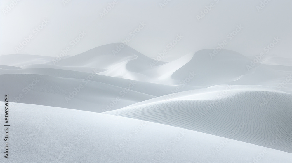 Tranquil Rolling Sand Dunes in Soft Minimalist Light

