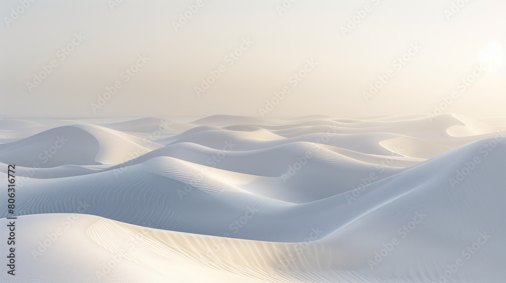 Abstract Desert Dunes Landscape in Serene Soft Light

