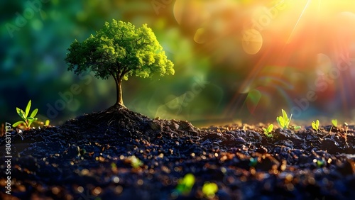 The Tree as a Symbol of Financial Growth and Prosperity Through Wise Investing and Sustainable Practices. Concept Finance, Investing, Sustainability, Prosperity, Growth