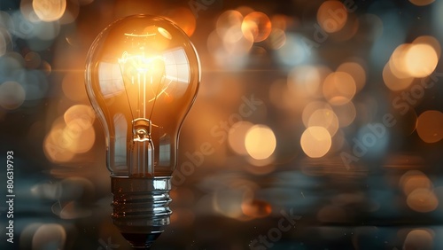 Innovative Light Bulb with Blurred Background for Creative Design and Marketing. Concept Lighting Focus, Creative Design, Marketing Strategies, Innovative Technology, Blurred Background