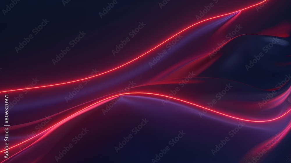 Neon wave effect. Abstraction for graphics design