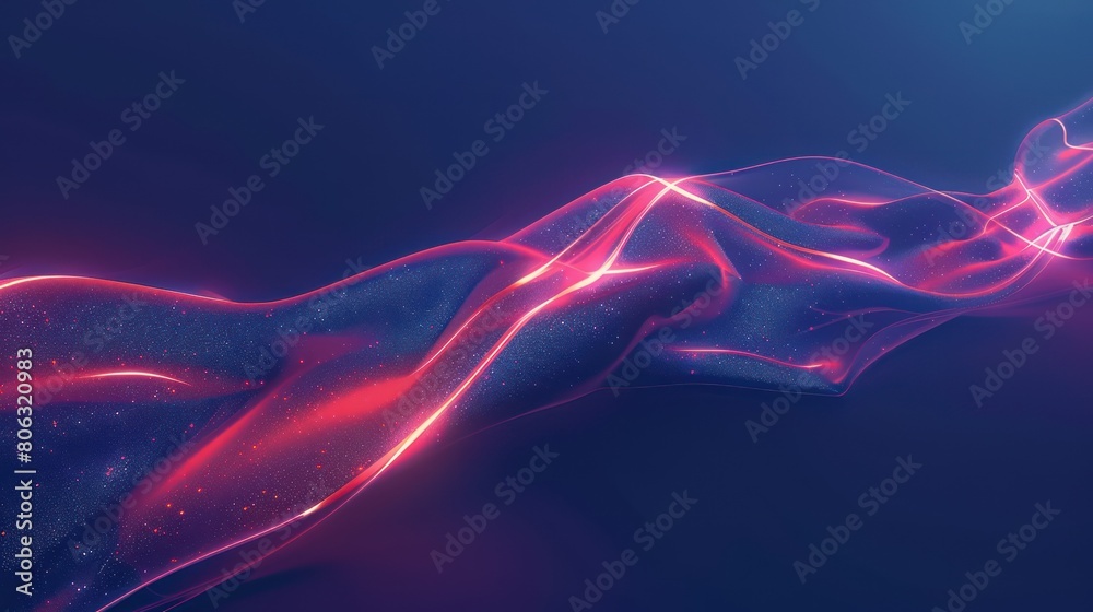 Obraz premium Neon wave effect. Abstraction for graphics design