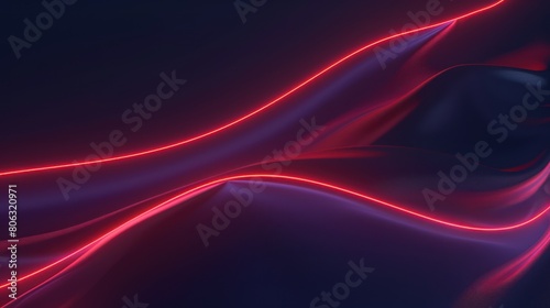 Neon wave effect. Abstraction for graphics design
