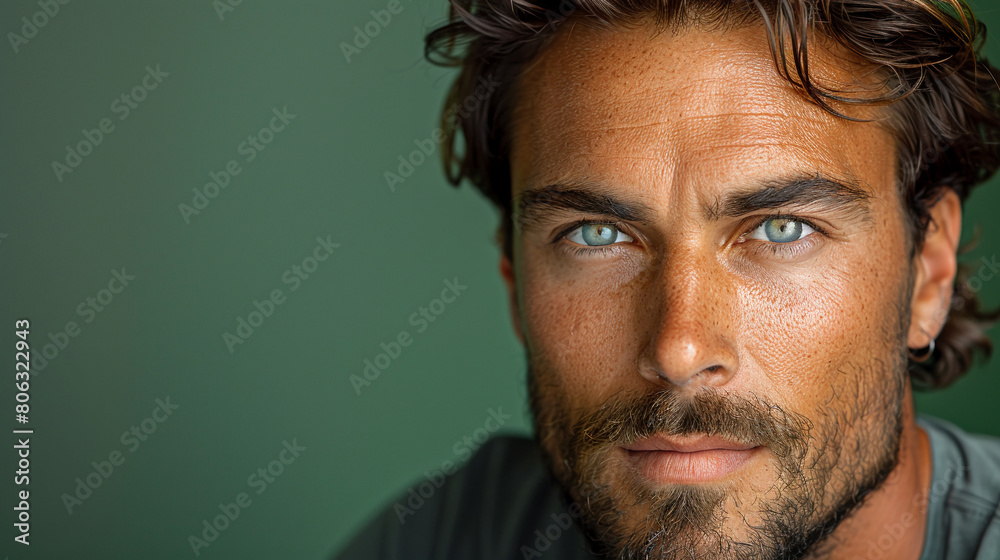 Professional studio photo portrait of a attractive handsome man, beautiful guy with beard, a person, with a pronounced emotional expression, widescreen 16:9 Professional studio photo portrait of a attractive handsome man, beautiful guy with beard, a person, with a pronounced emotional expression, widescreen 16:9