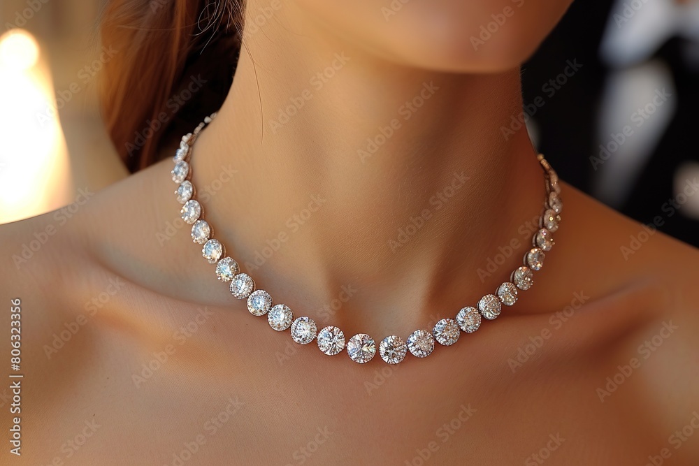 Round diamonds necklace.