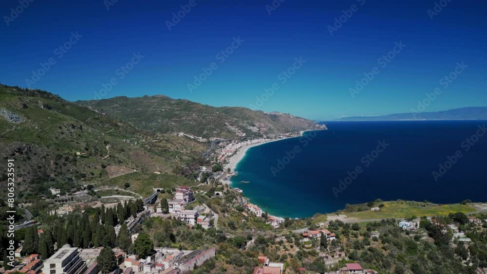 view of the city of Taormina, on the island of Sicily
view of the city of Taormina, on the island of Sicily