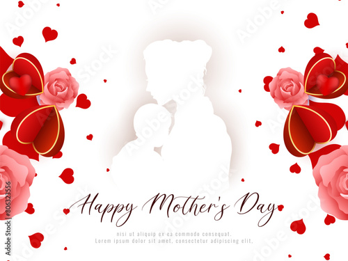 Happy Mother's day card with mother and child design