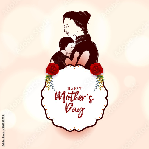 Decorative Happy Mother's day celebration card illustration