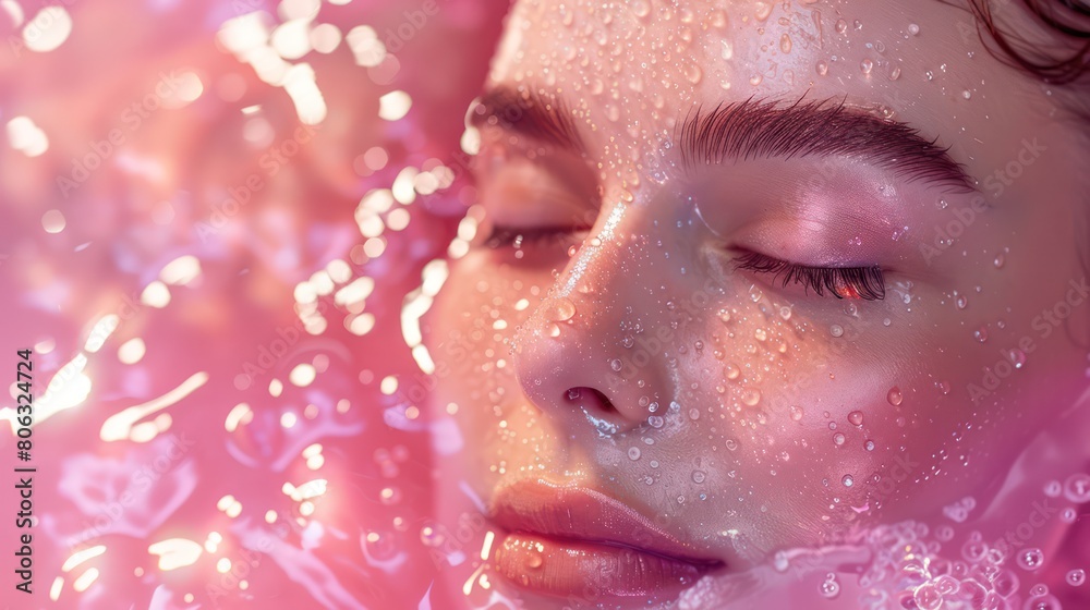 A softly illuminated pink glittery background with a blurred edge, evoking a dreamy atmosphere