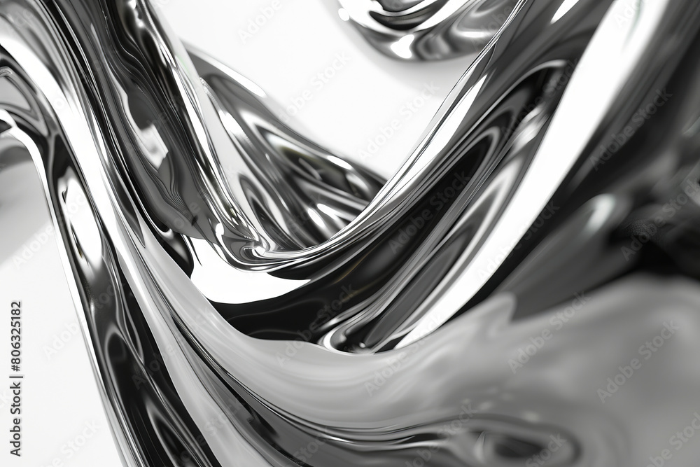 A black and white image of a shiny metal.