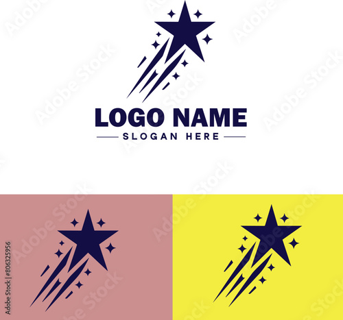 shooting star icon Meteor Meteoroid Falling star flat logo sign symbol editable vector