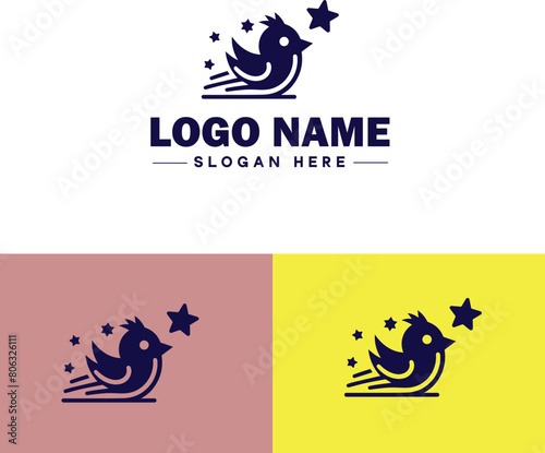 shooting star icon Meteor Meteoroid Falling star flat logo sign symbol editable vector