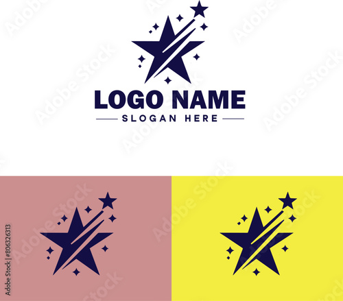 shooting star icon Meteor Meteoroid Falling star flat logo sign symbol editable vector