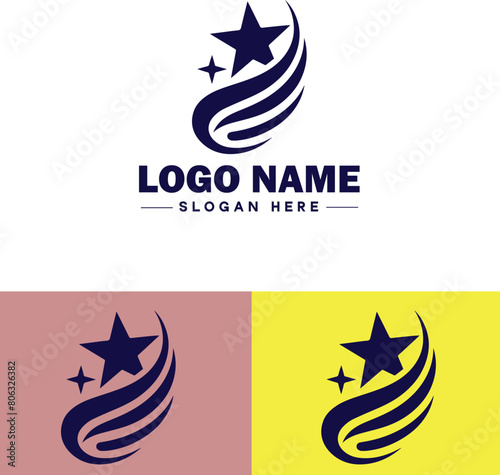 shooting star icon Meteor Meteoroid Falling star flat logo sign symbol editable vector