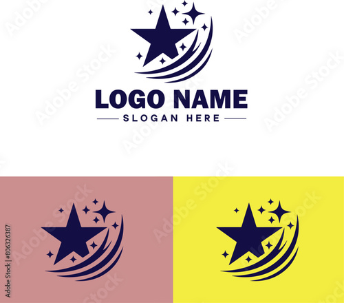 shooting star icon Meteor Meteoroid Falling star flat logo sign symbol editable vector