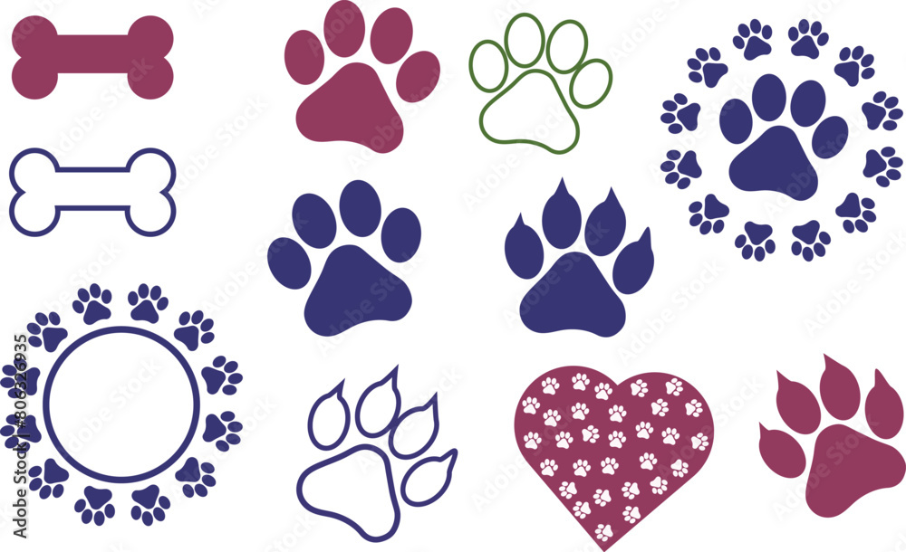 Fototapeta premium Animal Paw Prints