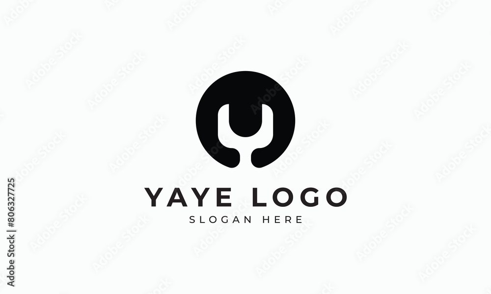 Letter Y monogram logo. Alphabet Y logo design enclosed in circle 