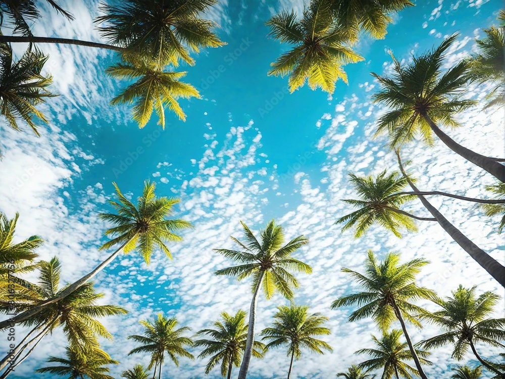 Obraz premium palm trees against blue sky