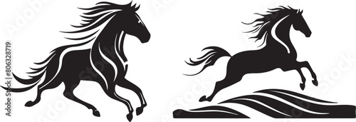 Horse Jump Creative Logo Illustration