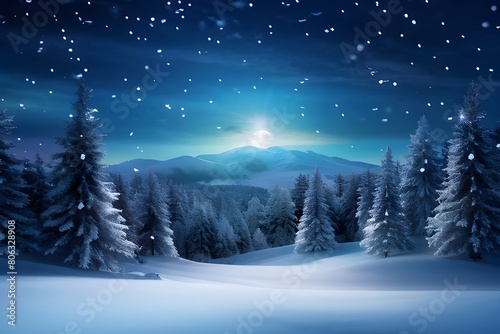 winter landscape with snow