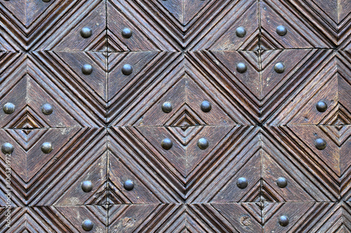 European style old wooden door detail