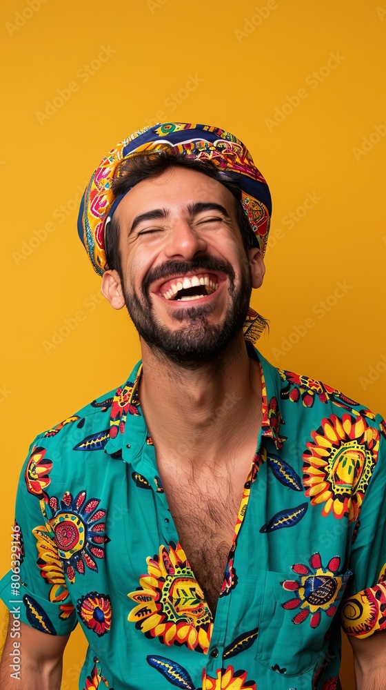 Obraz premium Close up portrait of a man laughing
