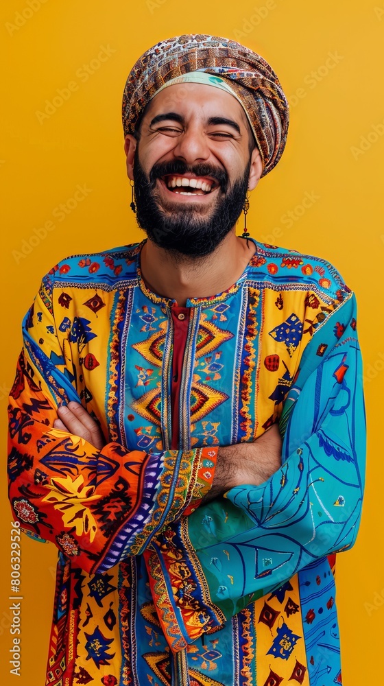 Close up portrait of a man laughing