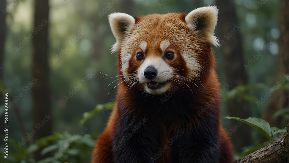 Red panda in the jungle Red panda in the jungle