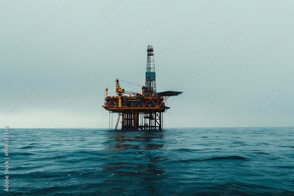 Offshore Oil Platform in the Vast Open Ocean Offshore Oil Platform in the Vast Open Ocean