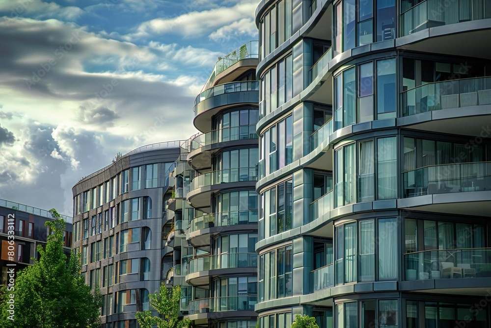 Fototapeta premium Urban Living: Modern Apartment Buildings in the Capital City