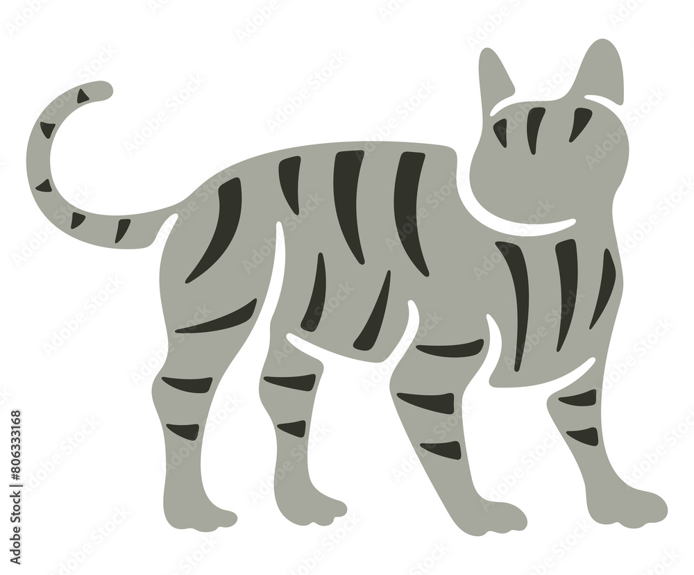 Obraz premium Cat, kitten and cat like, felino. Animal and pet, veterinary and pet store, illustration
