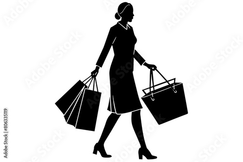 shopping-style-silhouette- vector on-white-background