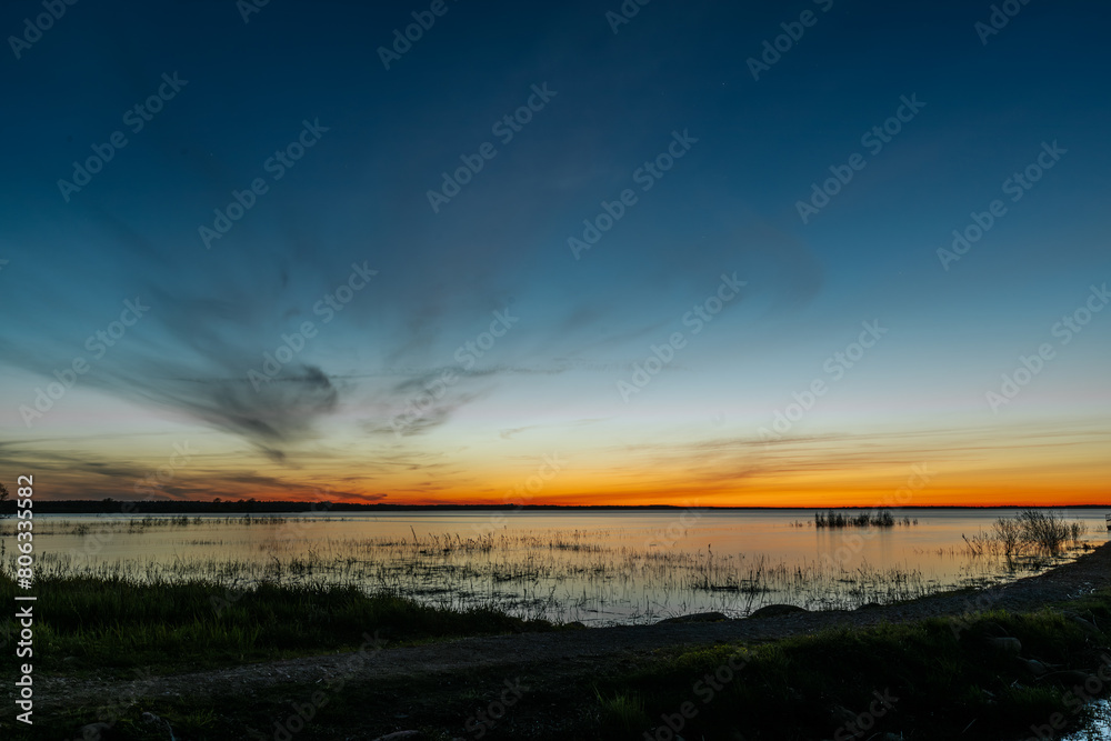 beautiful sunset was reflected in the lake beautiful sunset was reflected in the lake