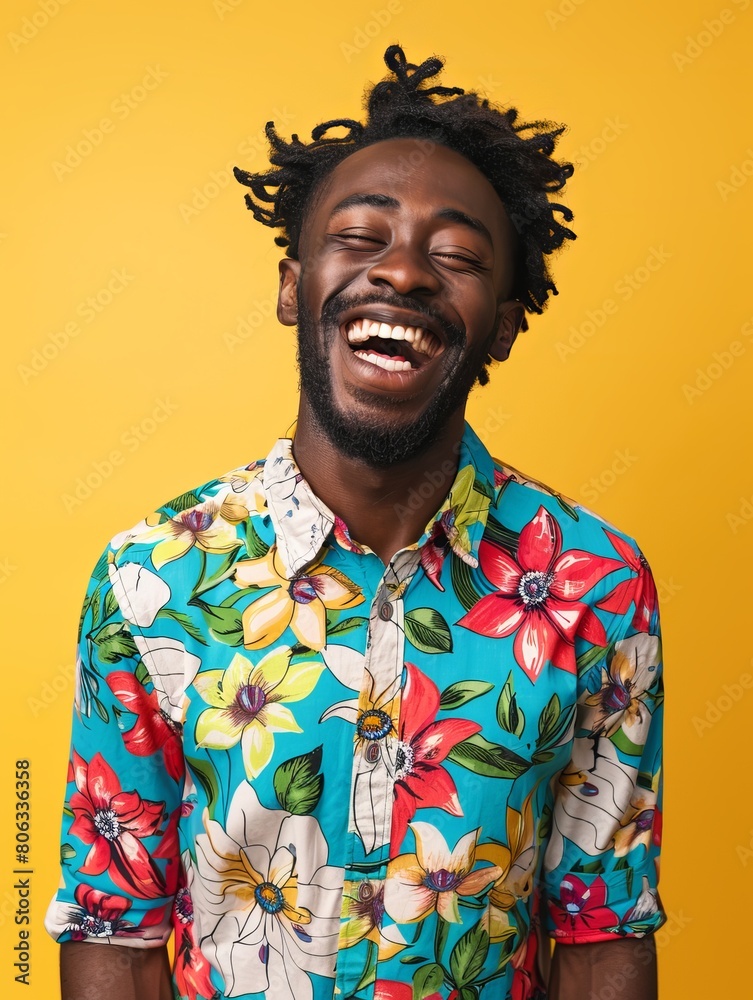 Close up portrait of a man laughing