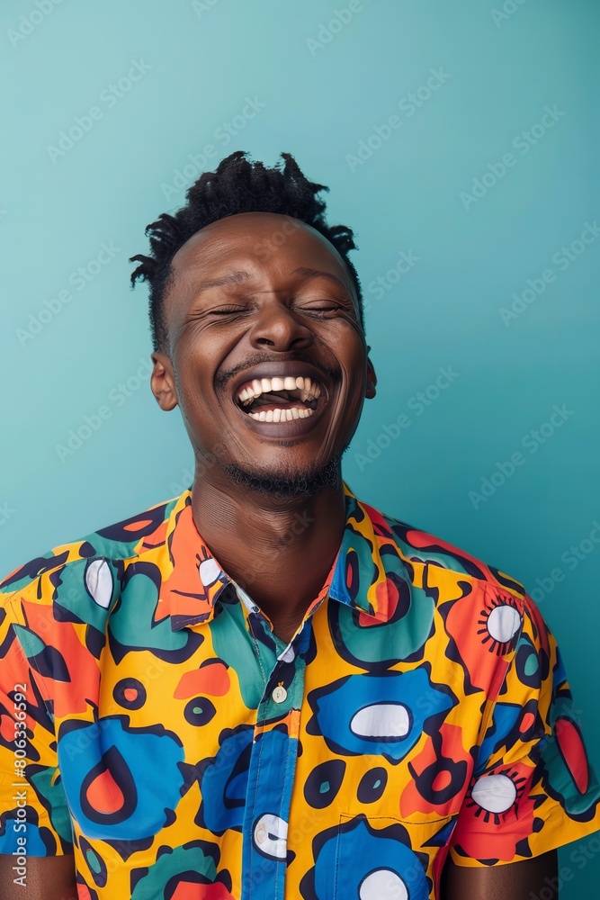 Close up portrait of a man laughing Close up portrait of a man laughing