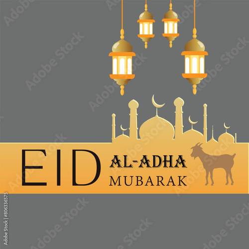 Beautiful vector islamic festival eid al adha mubarak background design