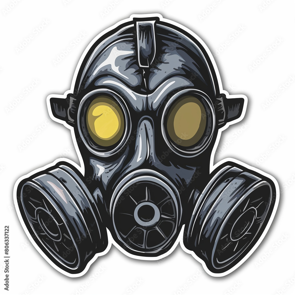 mask, bright sticker on a white background mask, bright sticker on a white background