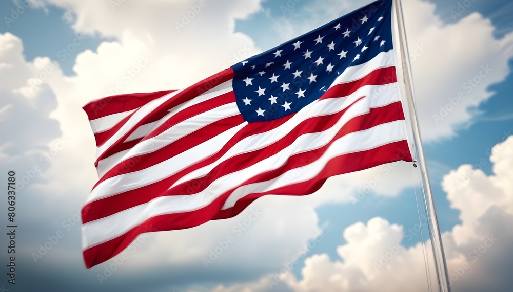 American independence day background with realistic America flag manifests the independence the liberty day of united states of america 