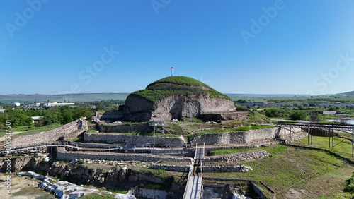 Provadia salt mines drone aerial view panorama photo