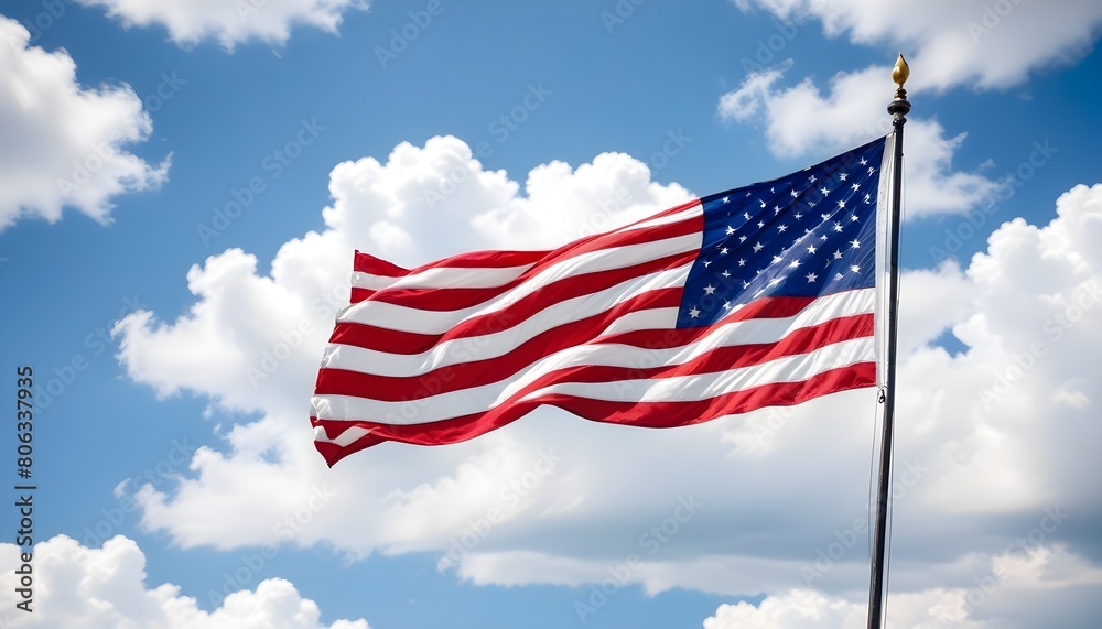 Obraz premium American independence day background with realistic America flag manifests the independence the liberty day of united states of america 