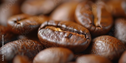 Coffee beans close-up, can be used as a background