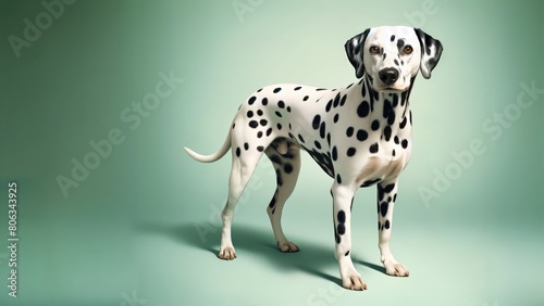 Dalmatian Dog on green background