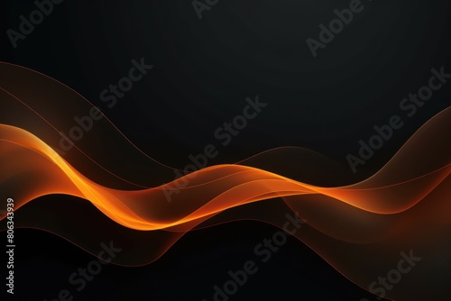 Black orange wave template empty space rough grainy noise grungy texture color gradient rough abstract background shine bright light and glow 