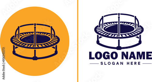 trampoline icon Bounce mat Springboard Jumping pad flat logo sign symbol editable vector