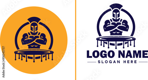 trampoline icon Bounce mat Springboard Jumping pad flat logo sign symbol editable vector