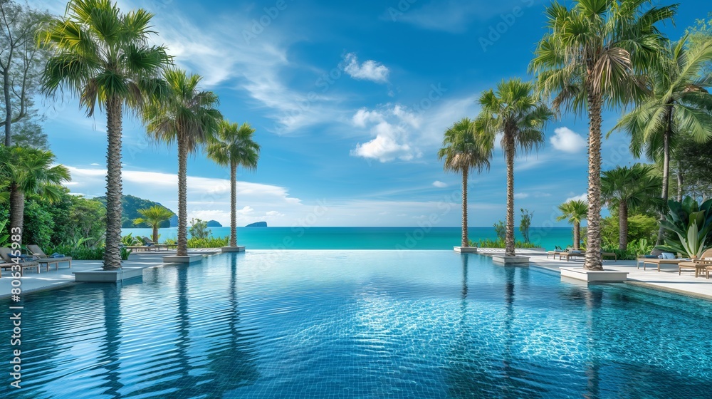 Luxurious Beach Resort Serene Infinity Pool Overlooking the Ocean