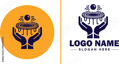trampoline icon Bounce mat Springboard Jumping pad flat logo sign symbol editable vector