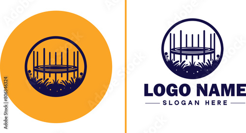 trampoline icon Bounce mat Springboard Jumping pad flat logo sign symbol editable vector